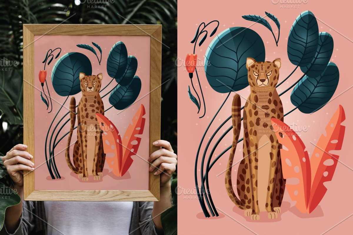 Cheetah Vector Illustration, an Animal Illustration by Blue Lela Design (Photo 3 of 3)