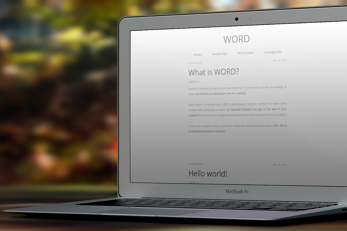 Word-Simple & Minimal Blogging Theme, a WordPress Template by Pixelate Design (Photo 4 of 4)