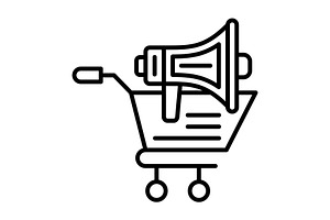 Shopping Cart Line Icon