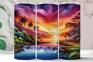 Vibrant Tropical Sunset Ocean, a Background Photo by LamanAzalea