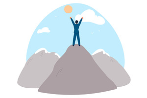 Businessman stands on top of, a Person Illustration by Vectorbuum