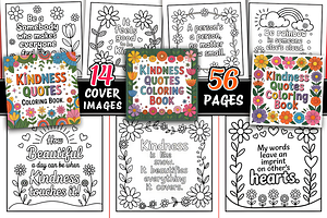 Kindness Quotes Coloring Book, a Decorative Illustration by Design Station