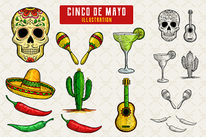 Cinco De Mayo illustration Set, an Object Graphic by DesignWorkz