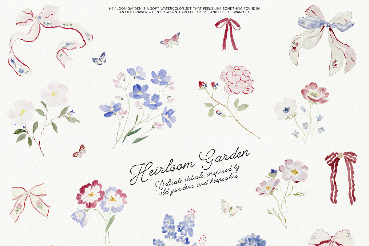 Heirloom Garden: watercolor clipart, a Decorative Illustration by Purple (Photo 6 of 9)