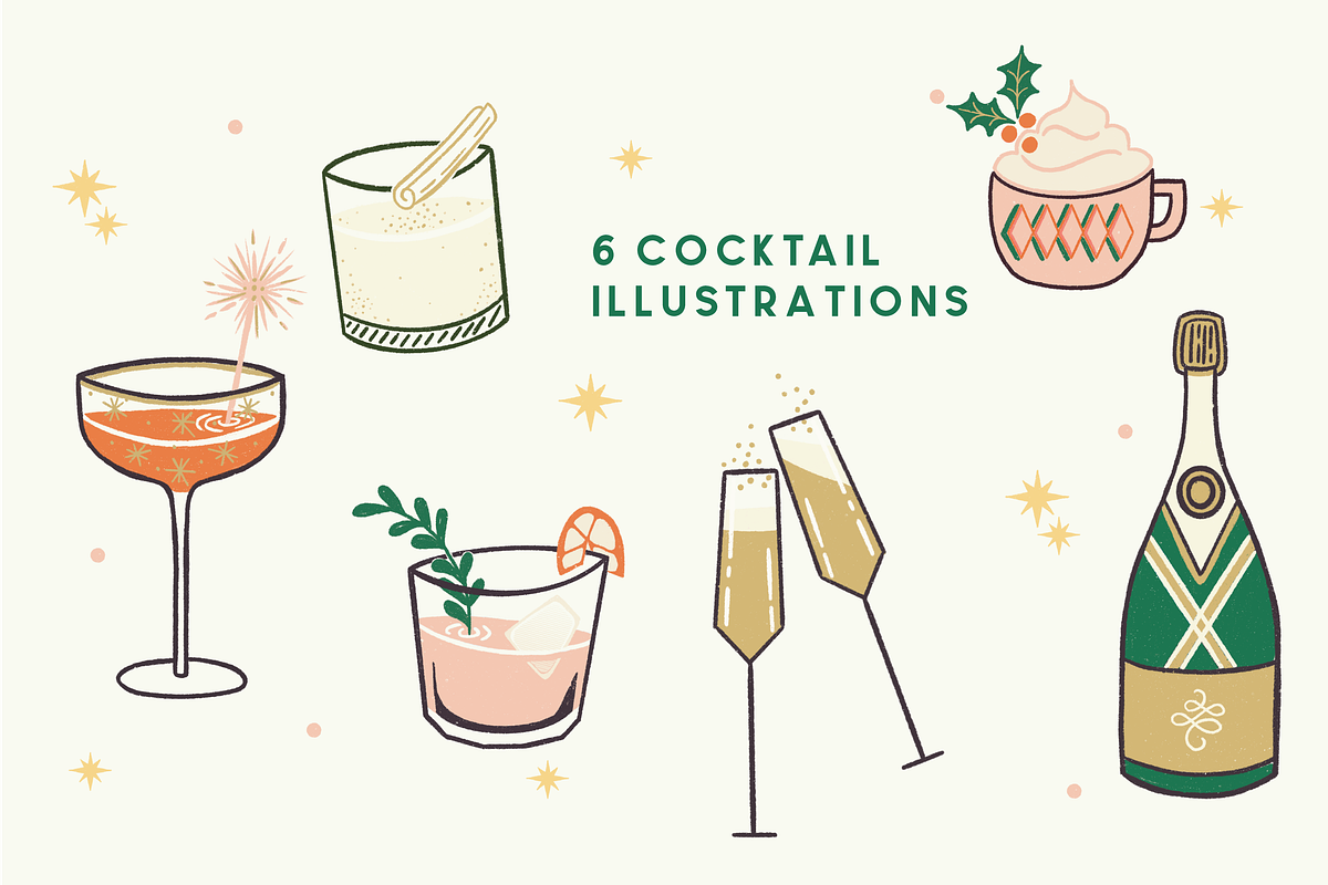 New Years Vintage Cocktail Pack, a Graphic by Abigail Creative (Photo 2 of 3)