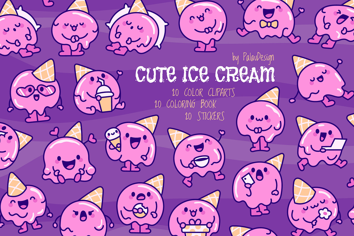Cute Ice Cream Heat Melts, a Food Illustration by Palau (Photo 1 of 12)