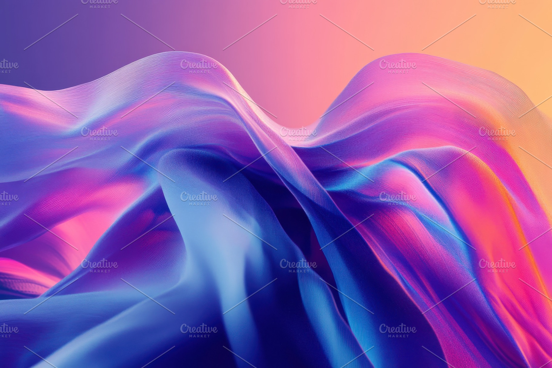 Abstract Purple Pink Blue Waves Digi, a Photo by Pixeness Studio