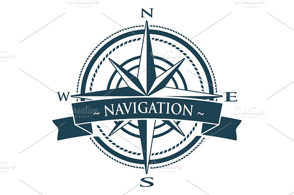 Vector Compass Rose Navigation Logo