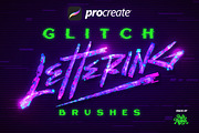 Procreate Glitch Lettering Brushes, a Brush Add-On by Nurmiftah (Thumbnail 1 of 6)