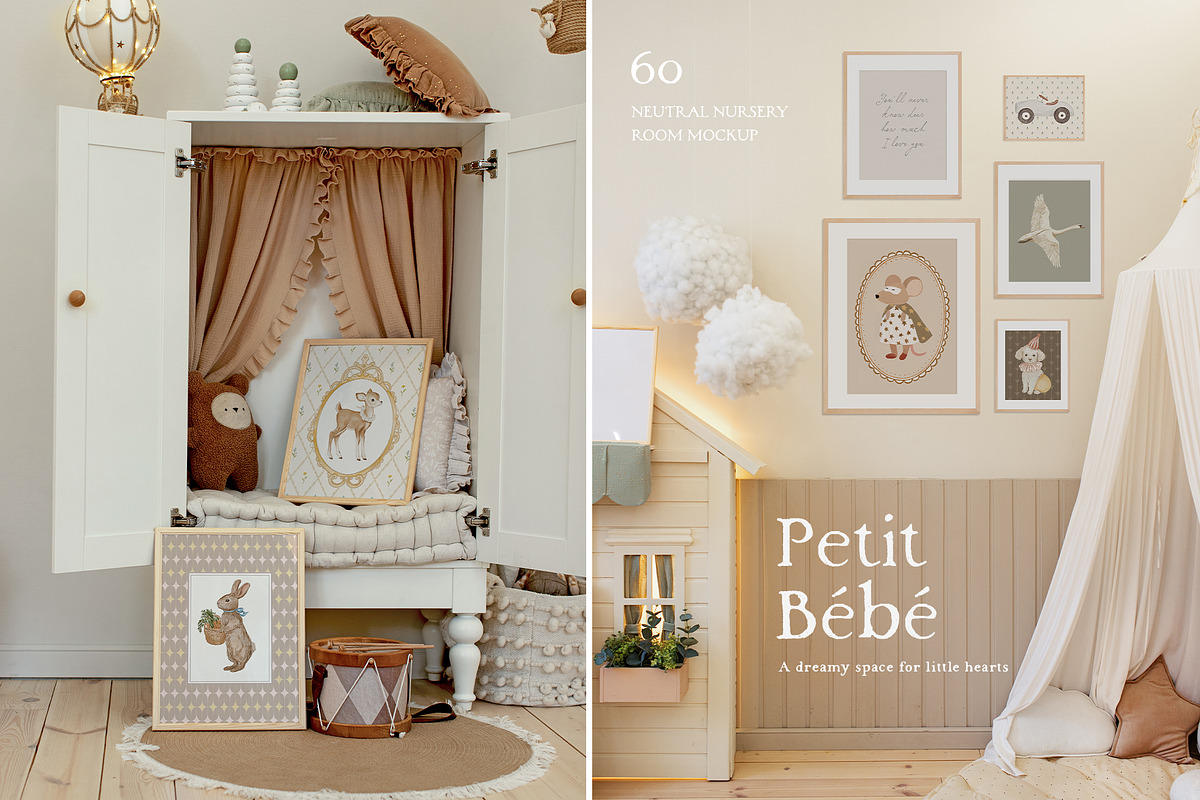 Petit Bébé Nursery Frames Mockups, a Household Mockup by Muse Mockups (Photo 8 of 19)
