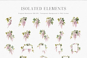 Watercolor Pink Wisteria Clipart, a Decorative Illustration by ThaismotaCreativeCo (Thumbnail 9 of 11)
