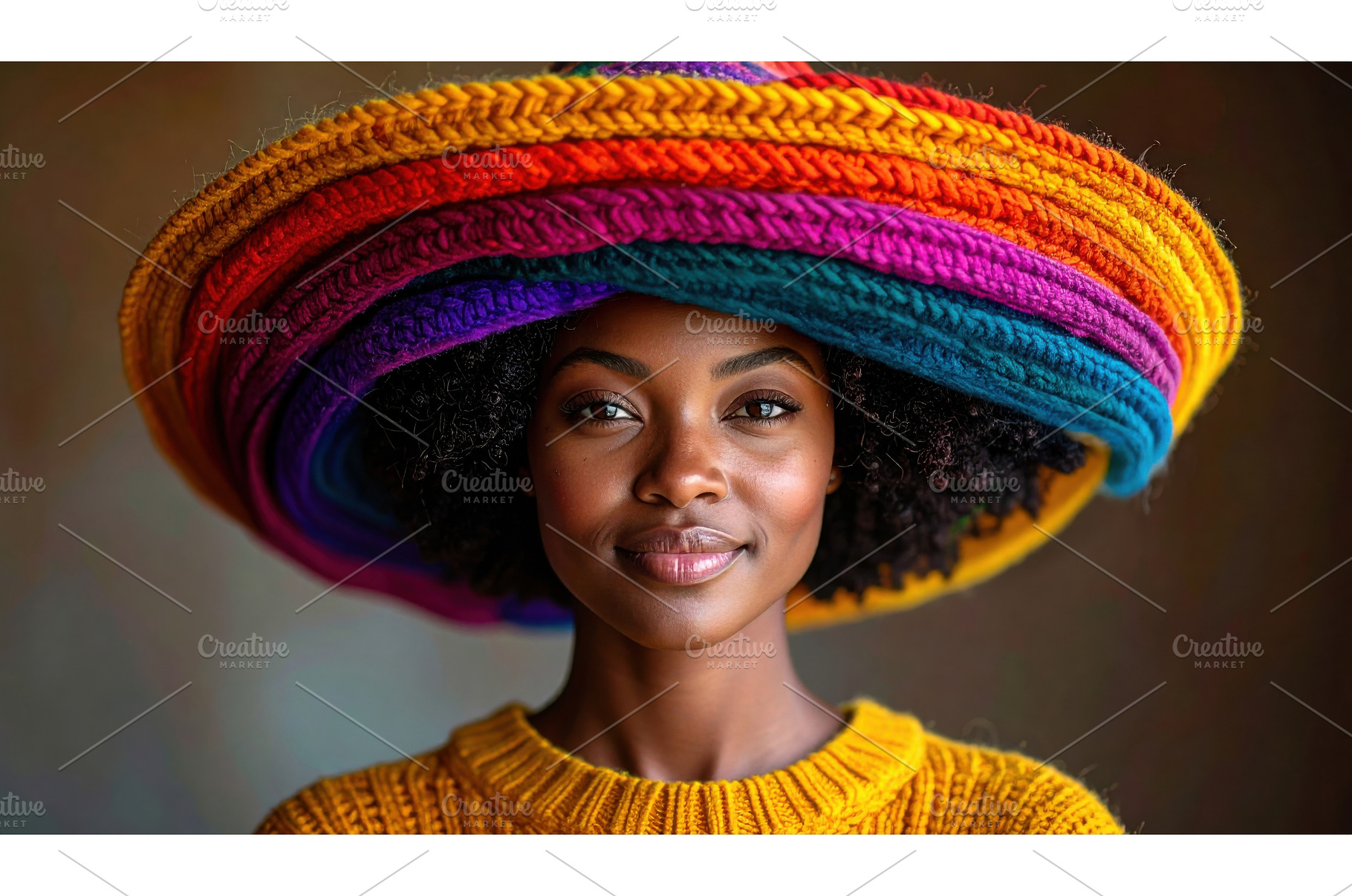A woman wears a massive multicolored, an Arts & Entertainment Photo by Igor Tichonow
