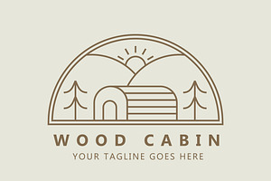 Cabin Wood Logo Design Icon, a Branding & Logo Template by Morvana Crew