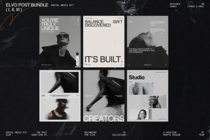 ELVO | Social Media Kit Post Bundle, a Social Media Template by Prapti Design