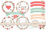 Wedding Floral Clipart & Vectors, an Illustration by Amanda Ilkov (Thumbnail 1 of 4)