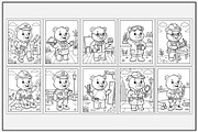 Bear Jobs Coloring Pages, an Animal Illustration by Lamia Emad (Thumbnail 3 of 5)