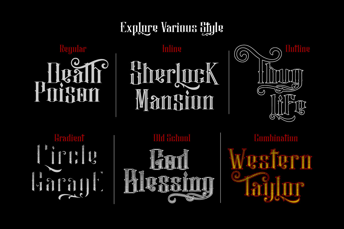 Justify I Blackletter Font preview 4