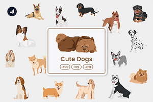 Cute Dogs Illustration, an Object Graphic by Jump Studio