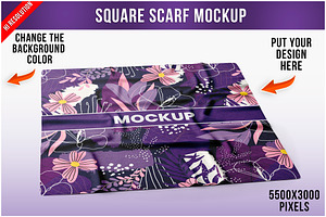 Square Scarf Mockup PSD, an Advertising Mockup by Bruno's Shop