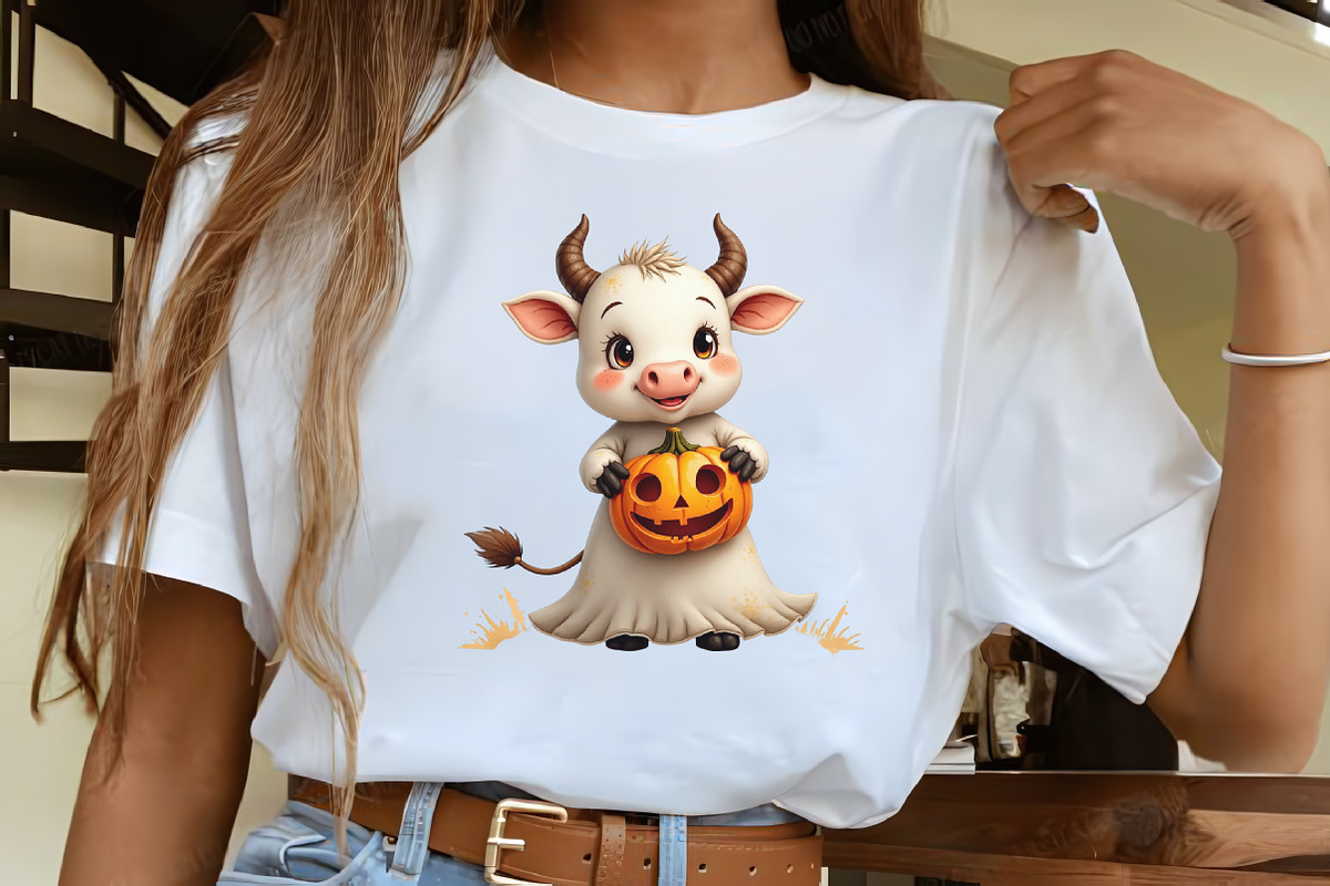 Halloween Highland Cow Ghost Clipart, an Illustration by CrexoraLab (Photo 3 of 5)