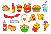 Kawaii Sticker Fast Food Set, a Food Illustration by ArtVarStudio (Thumbnail 2 of 4)