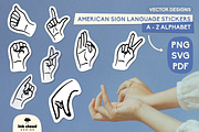 ASL Sticker American Sign Language, an Education Illustration by InkCloudDesign (Thumbnail 1 of 5)