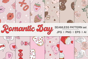 Romantic Valentine’s Day pattern set, a Pattern Graphic by @olga.angelloz