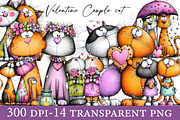Valentine Couple cat clipart, an Illustration by Designworld (Thumbnail 1 of 6)