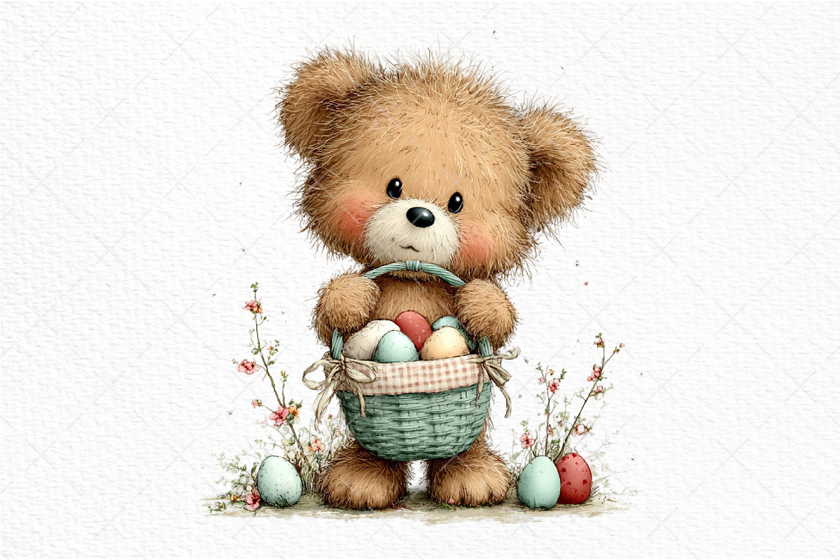 Whimsical Easter Gingham Clipart, an Illustration by Craft Nest (Photo 11 of 11)