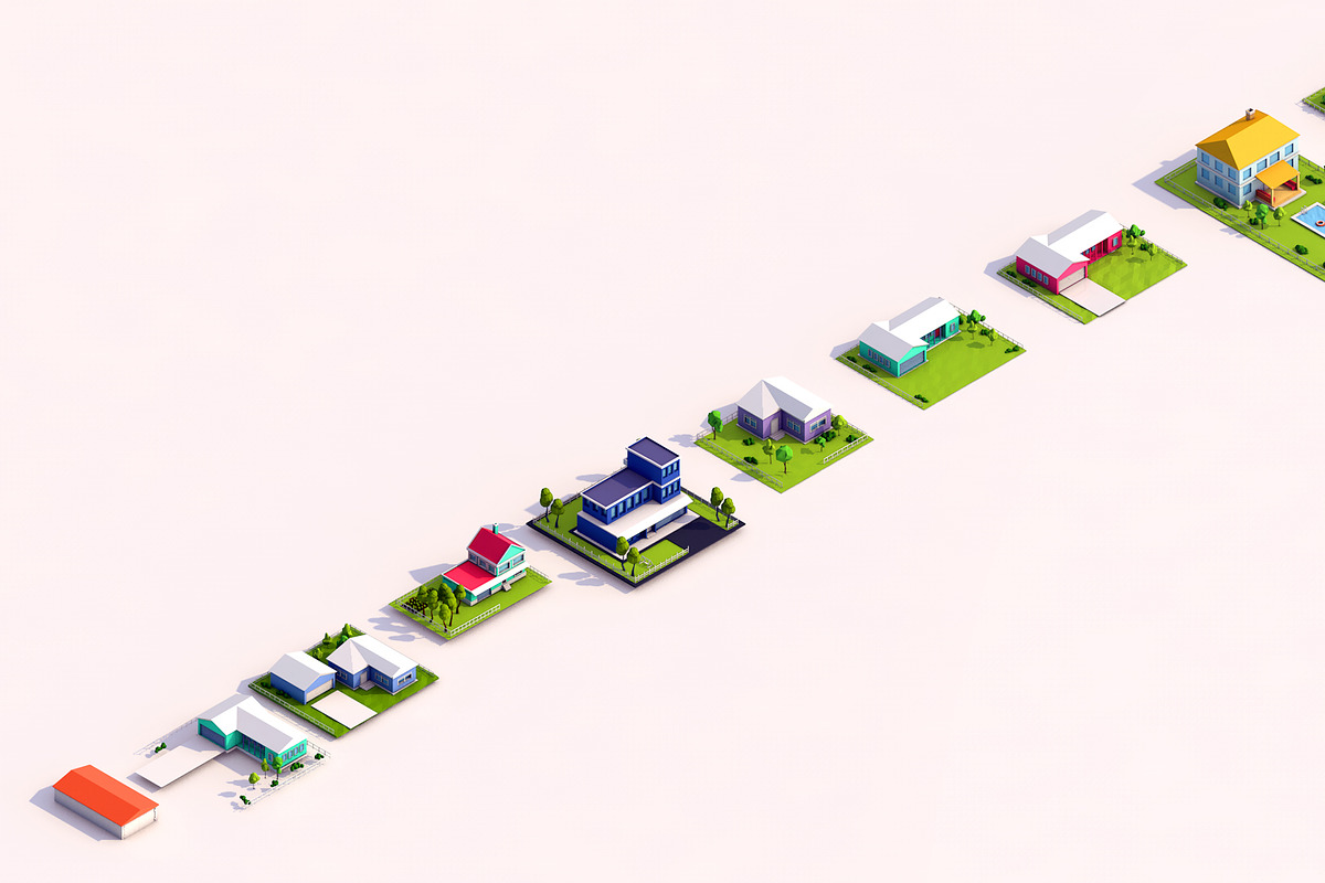 Low Poly Buildings Pack, an Architecture 3D Model by Anton Moek (Photo 3 of 8)