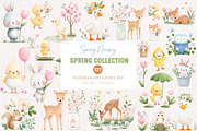 Watercolor Spring Nursery Clipart, an Illustration by CreationArt (Thumbnail 1 of 7)