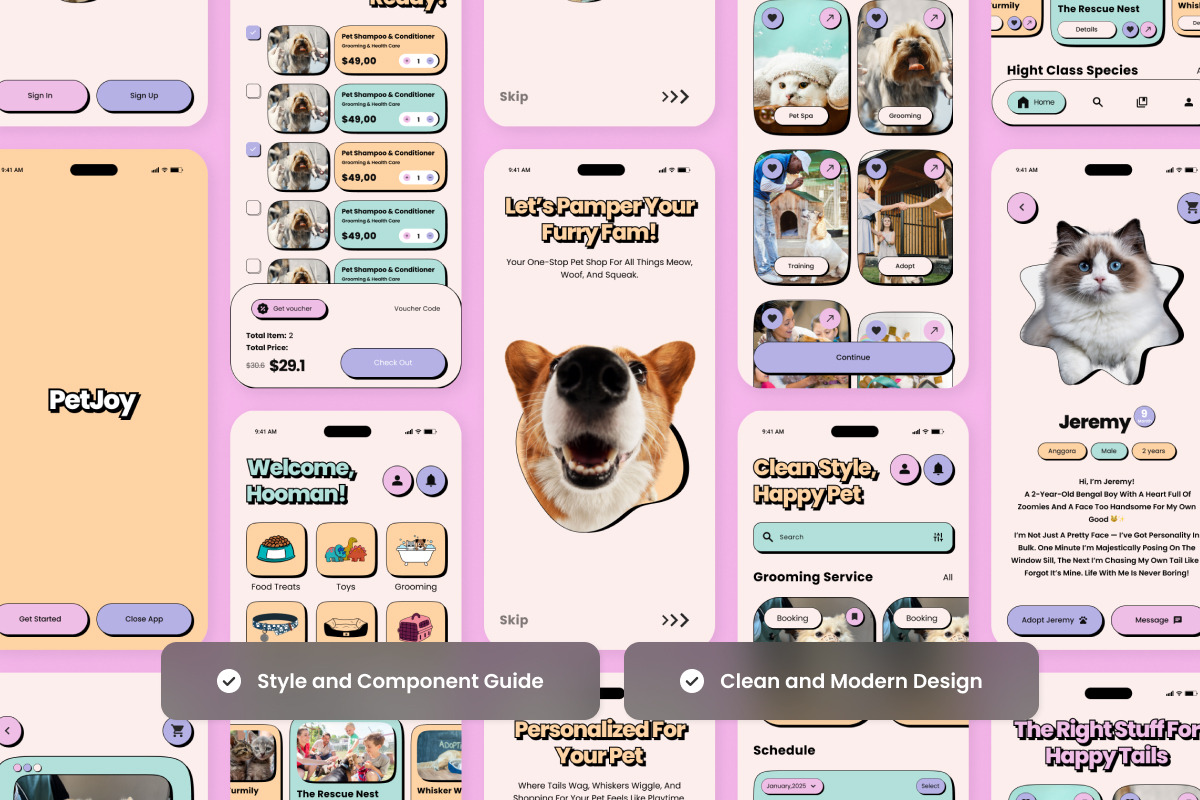 PetJoy – Grooming & Vet App Design, an App Template by twinstd (Photo 3 of 5)