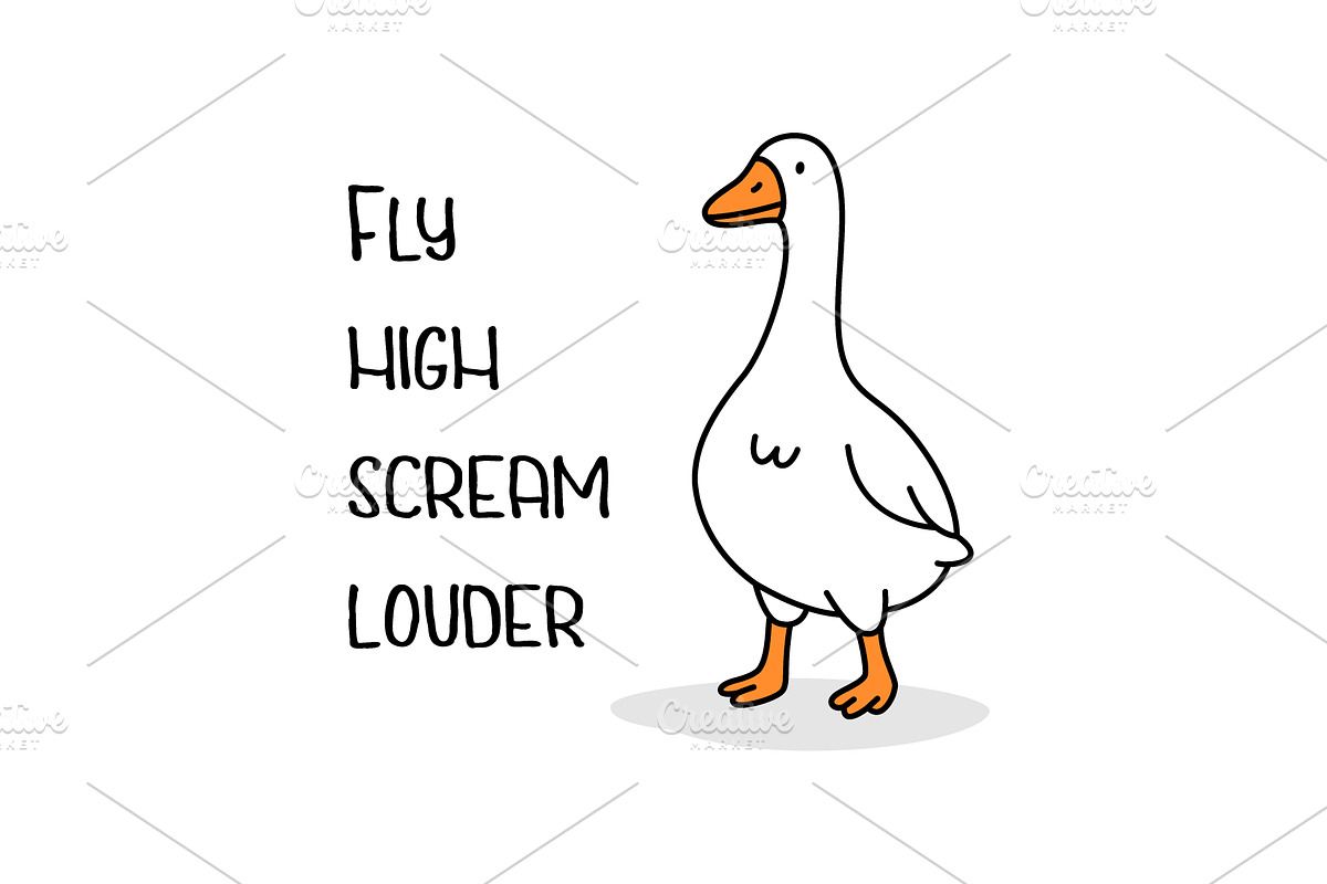 Minimalist goose illustration with, an Animal Illustration by GraphiShop