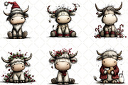 Christmas Highland Cow Clipart, an Illustration by Black Bird Studio (Thumbnail 6 of 6)