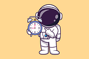 Cute Astronaut Holding Alarm Clock, a Technology Illustration by Catalyst Labs (Thumbnail 2 of 3)