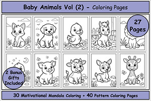 Baby Animals Coloring Book for Kids
