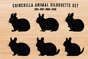 Chinchilla Animal Silhouette SVG Set, an Animal Illustration by Gfx Expert Team