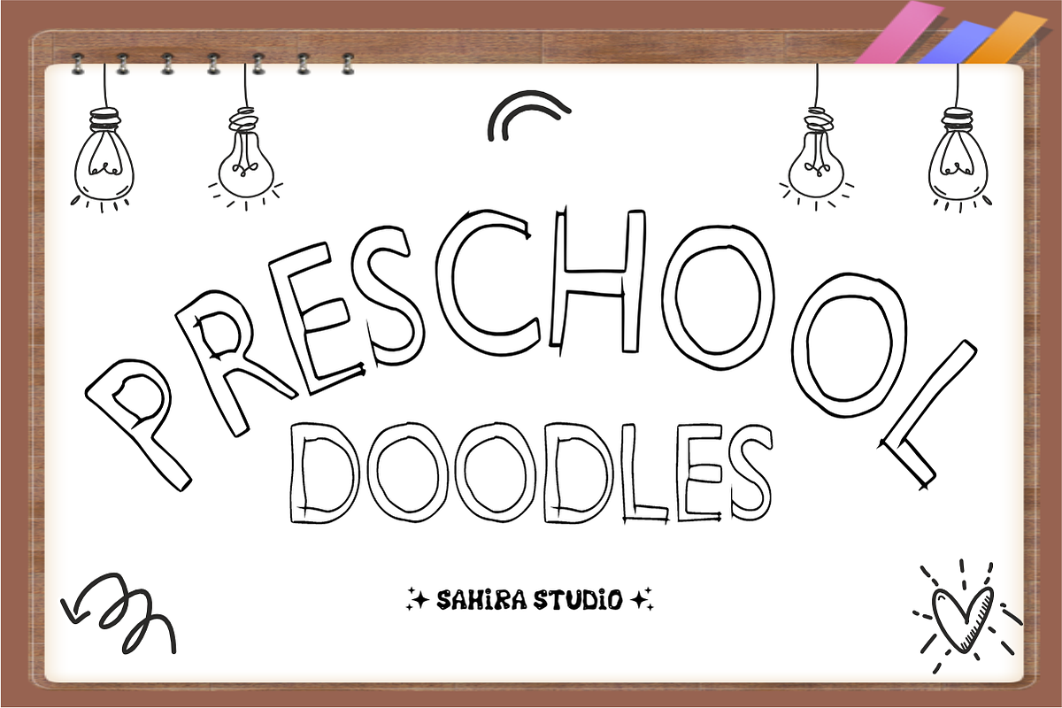 Preschool Doodles - Cute Hand drawn, a Handwritten Font by Sahira Studio (Photo 1 of 4)