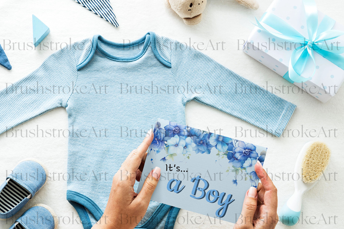 Blue Floral Clipart, Blue Roses PNG, a Decorative Illustration by BrushstrokeArtGB (Photo 9 of 9)