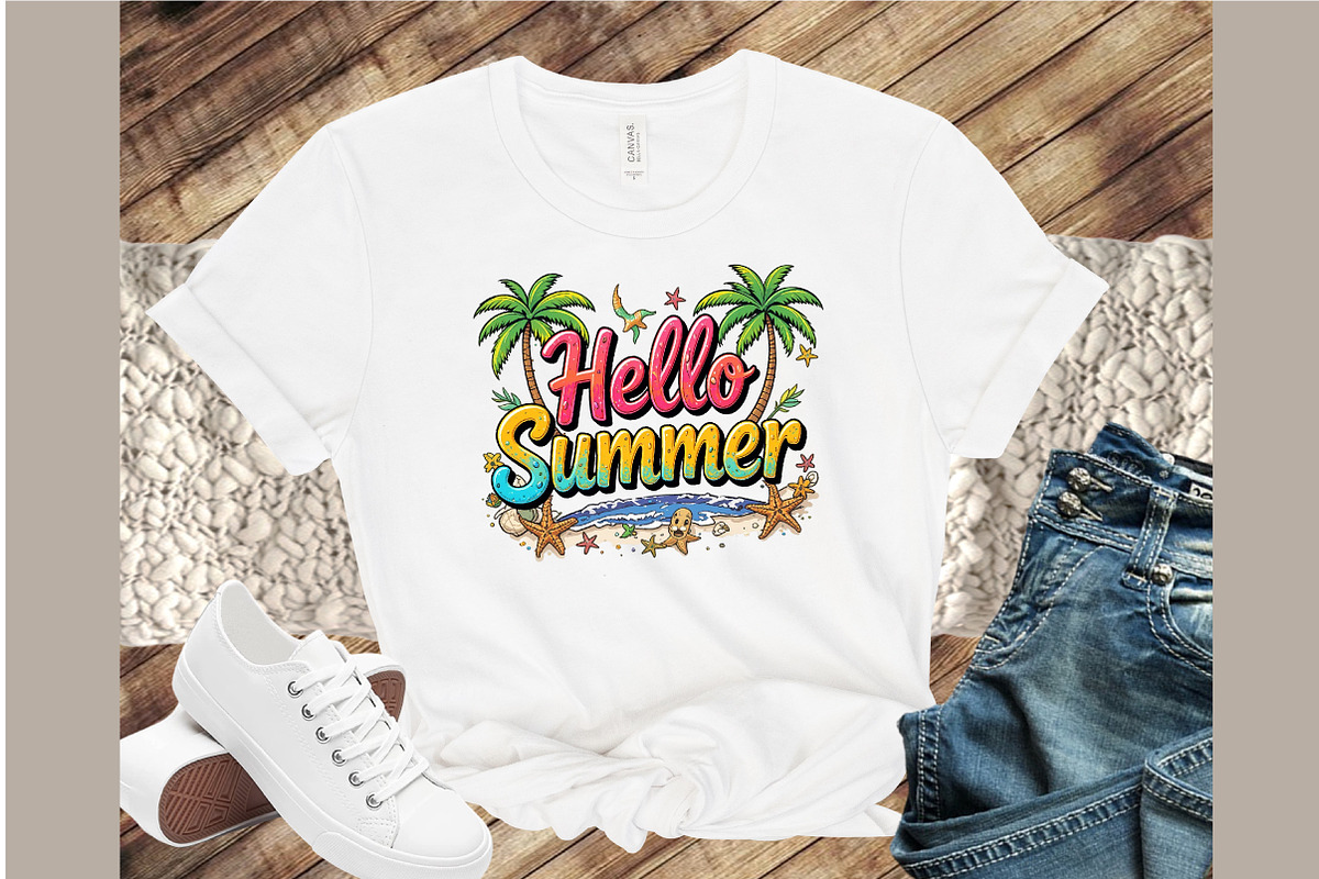 Retro Hello Summer PNG, an Illustration by Sublimation Artist (Photo 4 of 6)
