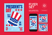 Blue Red President's Day Flyer Set, a Flyer Template by graphicook (Thumbnail 1 of 3)