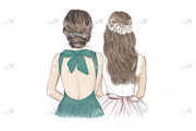 Bride & Bridesmaids Art Bundle, a Person Illustration by Maddy's Art & Mockups (Thumbnail 7 of 12)