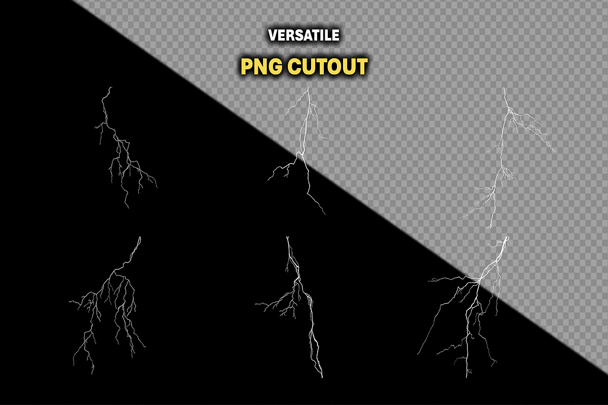 75+ PNG Cutout Lightning Bolt Effect, an Object Graphic by Mikel Blazgad (Photo 2 of 10)