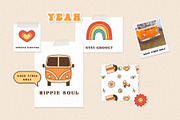 Groovy Summer - Retro Hippie Clipart, an Illustration by millering (Thumbnail 2 of 15)