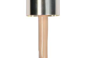 Glass pipette with a drop of foundation on an isolated backgroun, a Beauty & Fashion Photo by ndanko