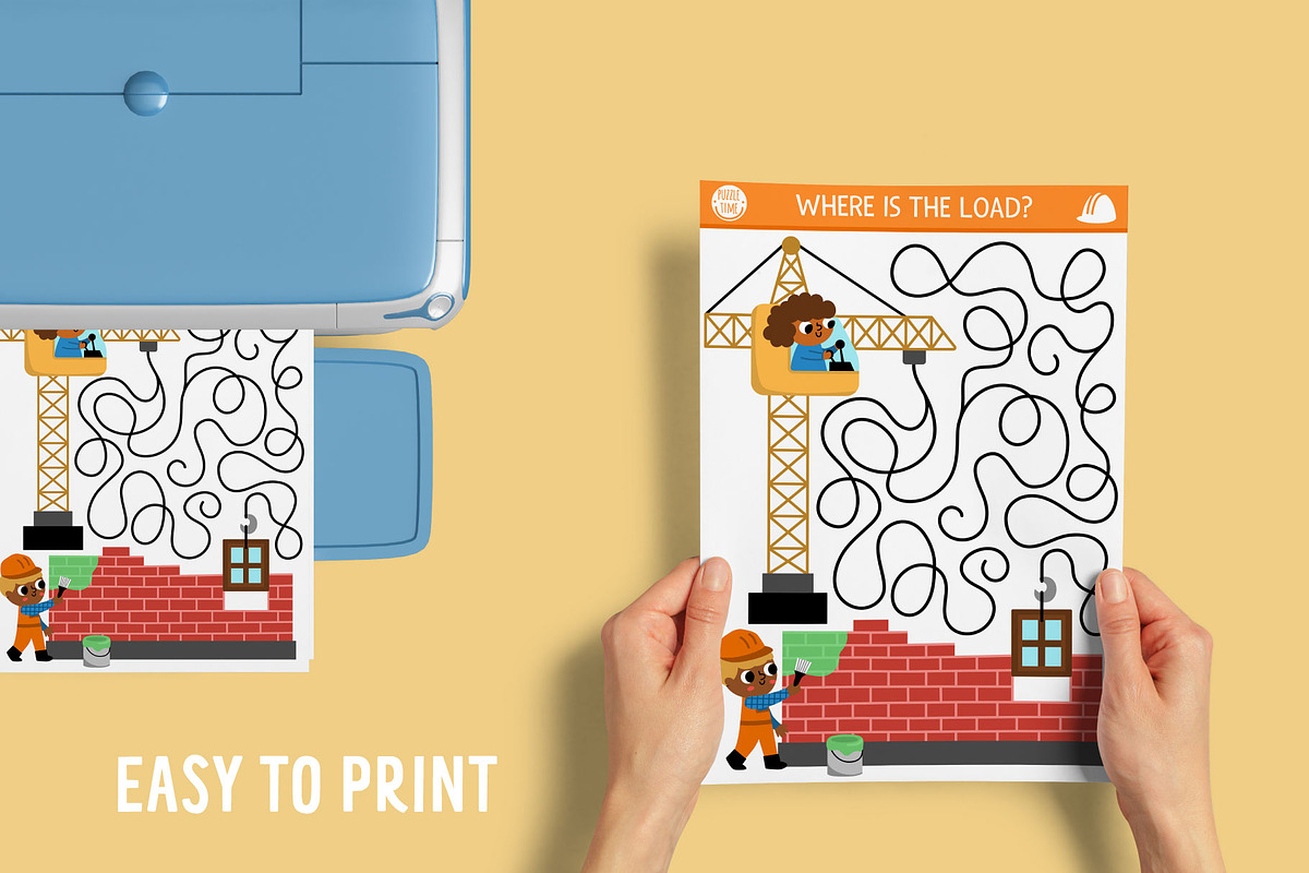 Construction site games for kids, an Education Illustration by Lexi Claus