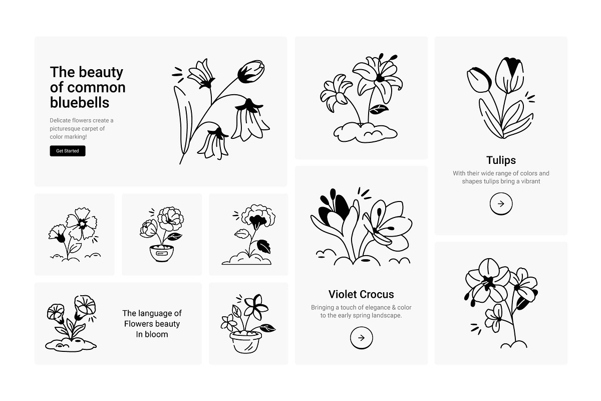 75 Flower Doodles, an Outline Icon by Prosymbols (Photo 4 of 6)