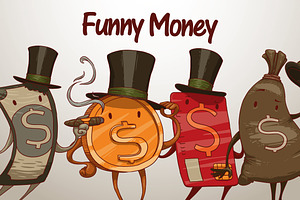 Funny money bundle, vector