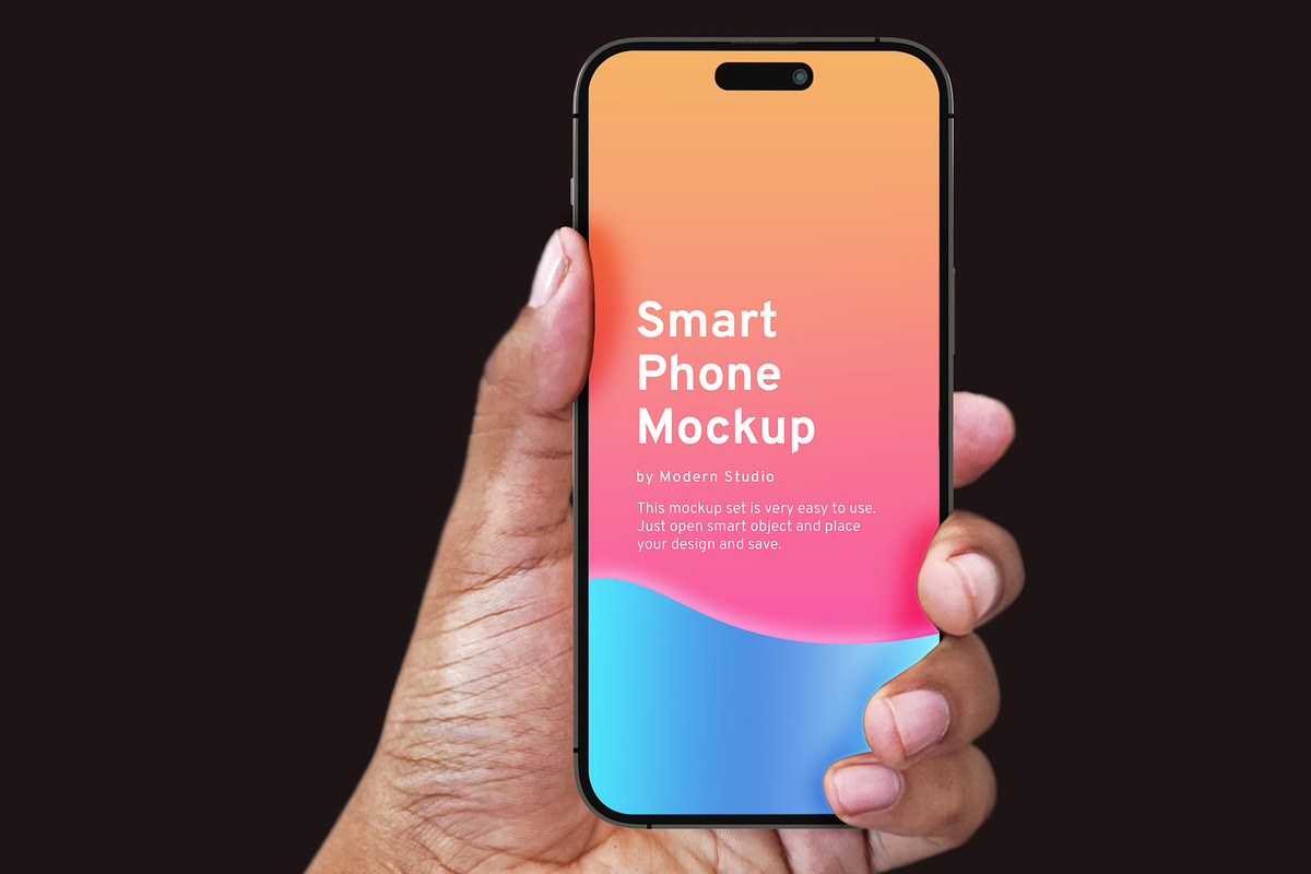 iPhone 14 Pro in Hand Mockup, an iPhone Mockup by Modern Studio (Photo 5 of 7)