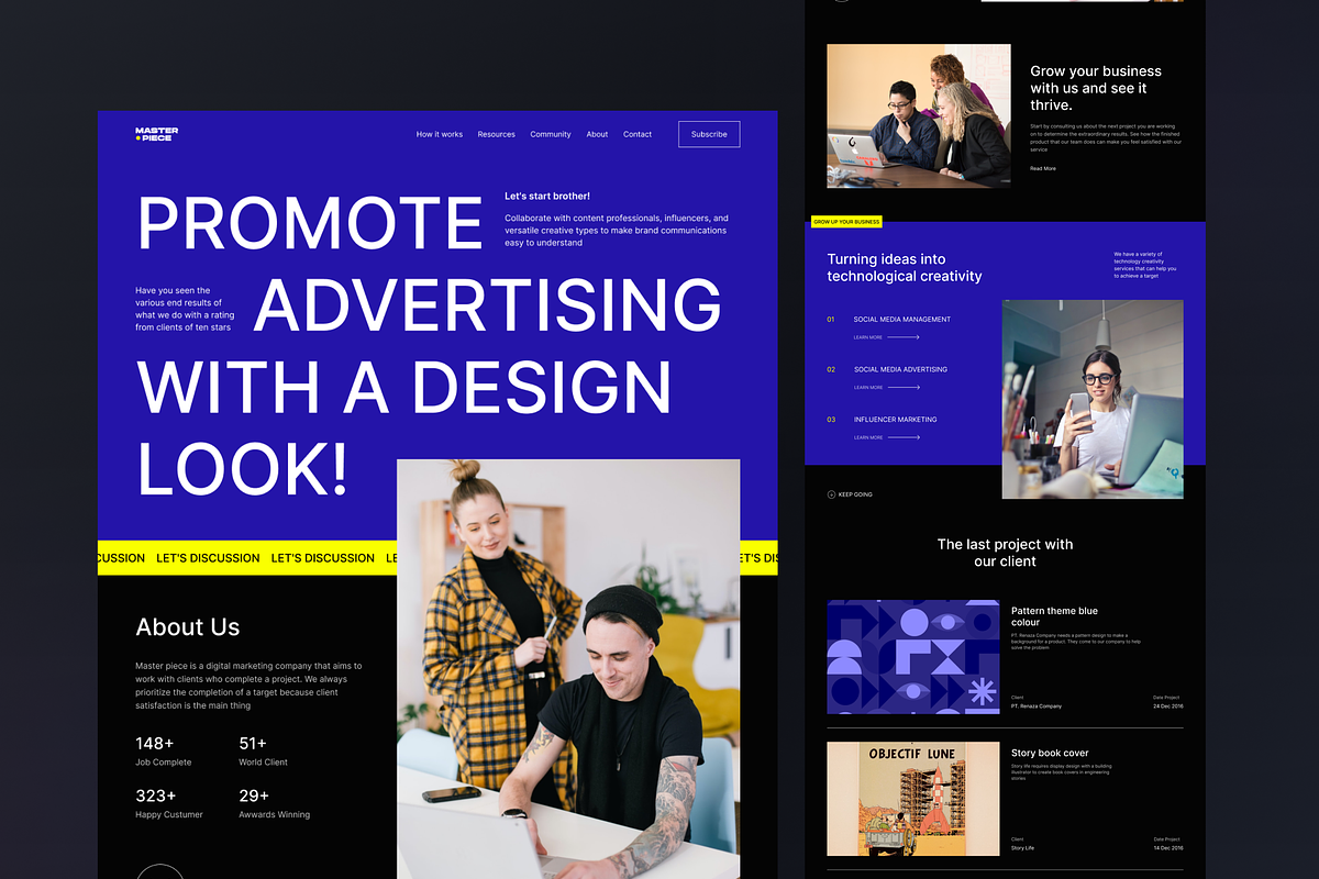 Master Piece - Business Landing Page, a Landing Page Template by SundayWorkTeam (Photo 2 of 3)